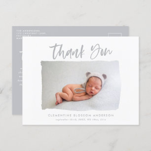 Elegant birth announcement photo thank you