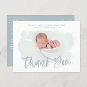 Elegant birth announcement photo thank you