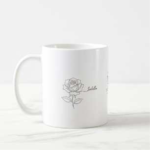 Elegant Birth Flower Coffee Mug - Personalized Nam