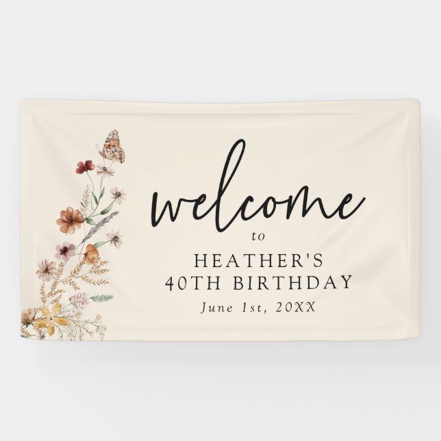 Elegant Birthday Banner (Horizontal)