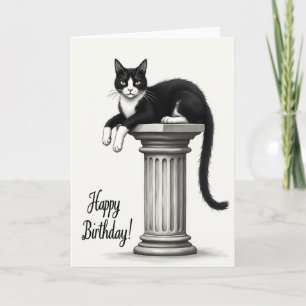 Elegant Birthday Black Cat Card