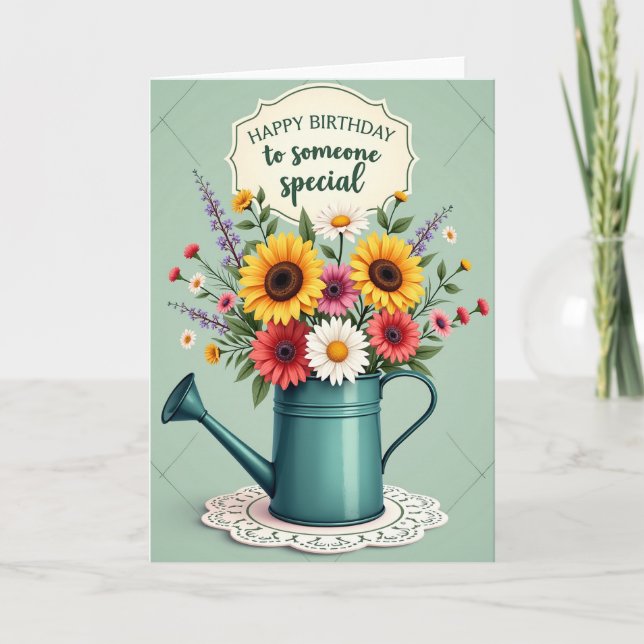 Elegant Birthday Blossom Card (Front)