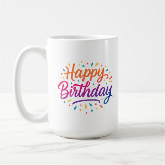 Elegant Birthday Calligraphy Design Coffee Mug