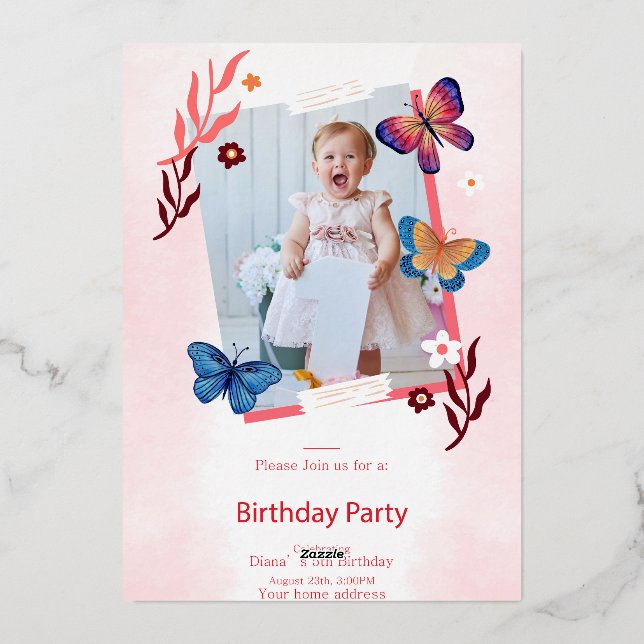 Elegant Birthday Card (Back)