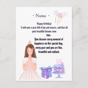Elegant Birthday Card for Her – Personalized Greet