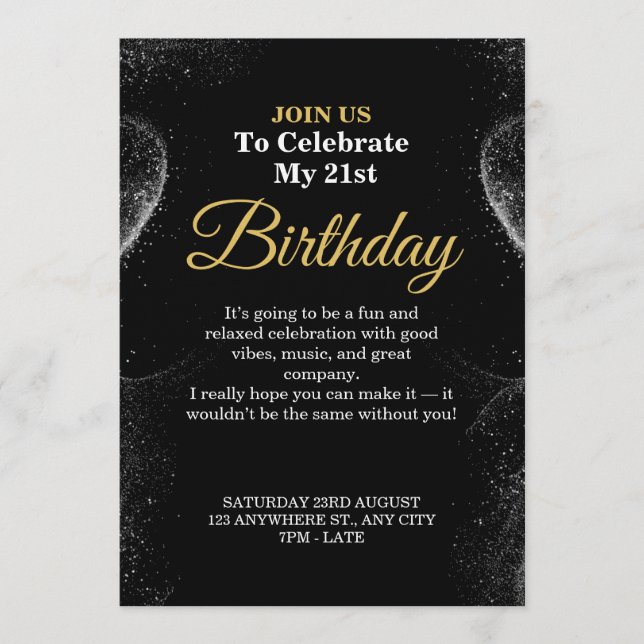 Elegant Birthday Card – Stylish CUSTOMIZABLE CARD. (Front)