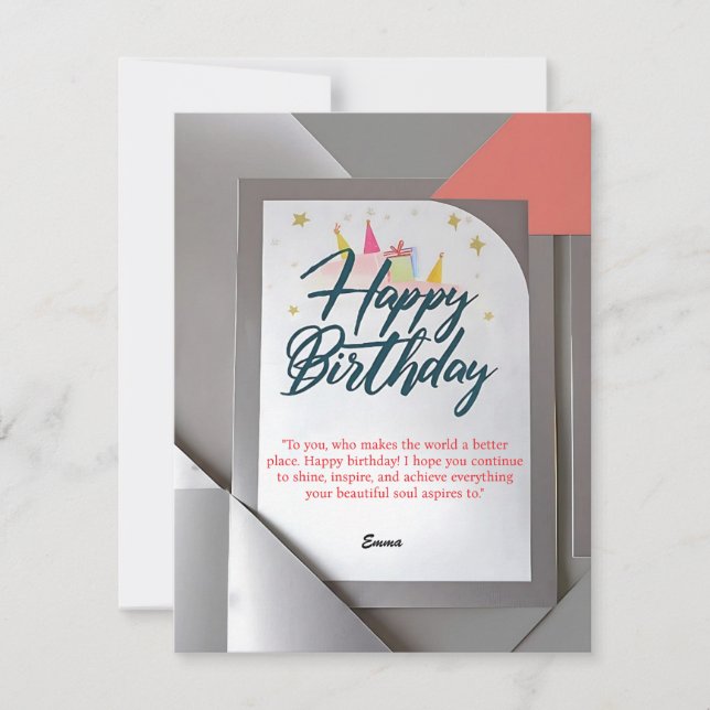 Elegant Birthday Card with Modern Design (Front)