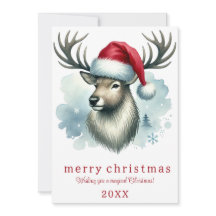 Elegant Birthday Card Without Photo With Reindeer