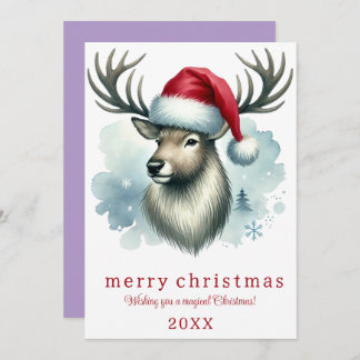Elegant Birthday Card Without Photo With Reindeer