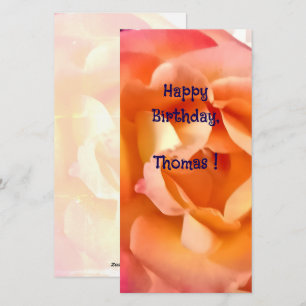 Elegant Birthday front and back Rose photo card