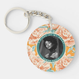 Elegant Birthday Gifts For Boyfriend Photo Peonies Key Ring