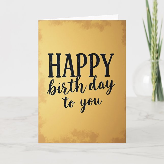 Elegant Birthday Gold Card (Front)