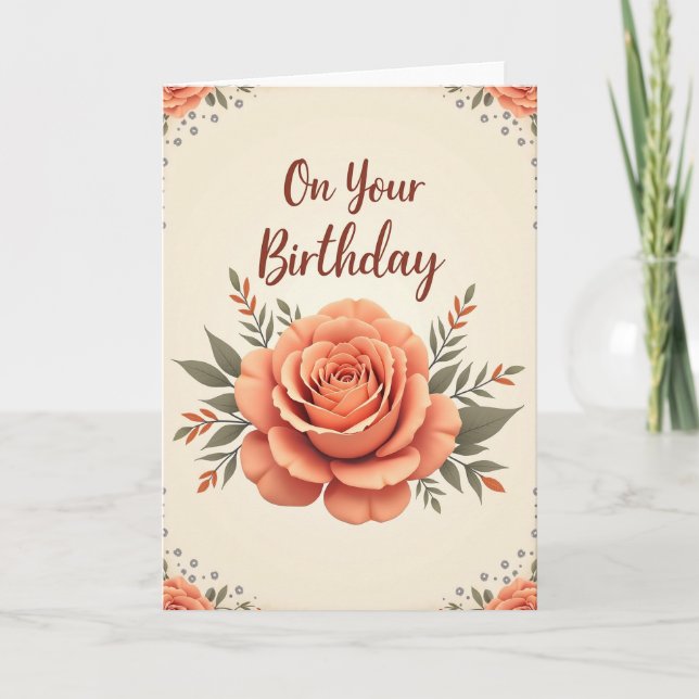 Elegant Birthday Greetings Card (Front)