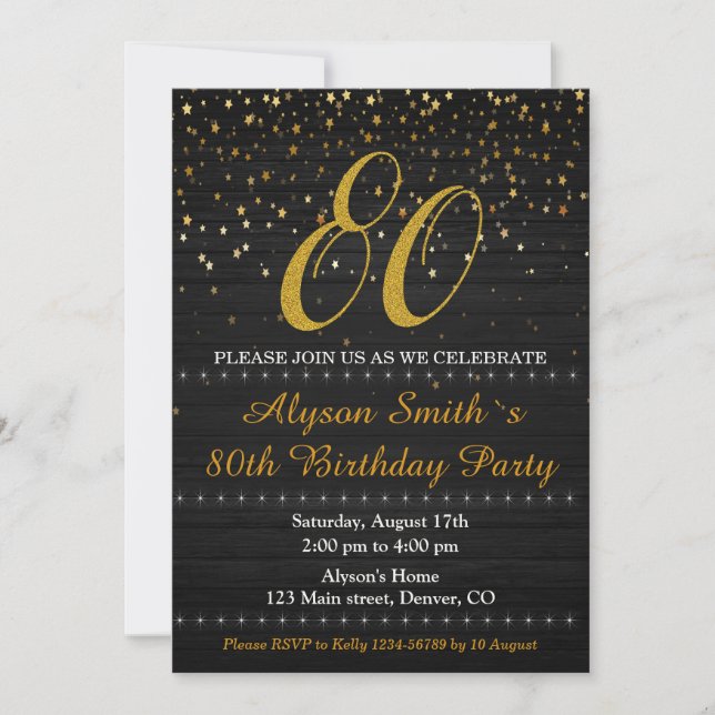 Elegant birthday invitation Adult woman invite (Front)