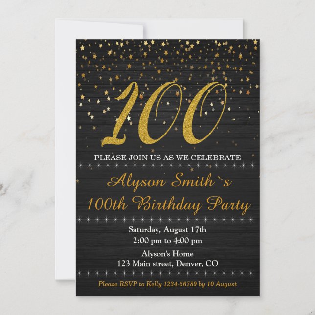 Elegant birthday invitation Adult woman invite (Front)