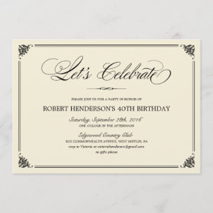 Elegant Birthday Invitations