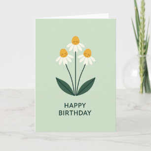 Elegant Birthday Mint Floral Card