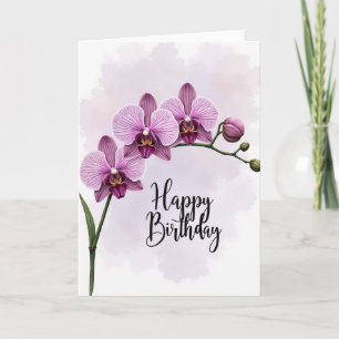 Elegant Birthday Orchid Card