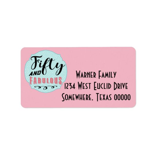 Elegant Birthday Party For 50 Year Old Address Label