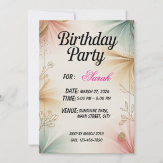Elegant Birthday Party Invitation – Customisable