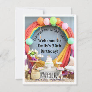 Elegant Birthday Party Welcome RSVP Card