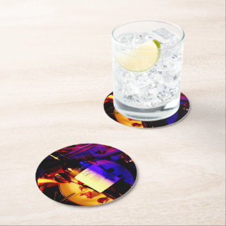 Elegant birthday party wine round Paper Coaster
