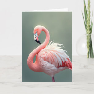 Elegant Birthday Pink Bird Card