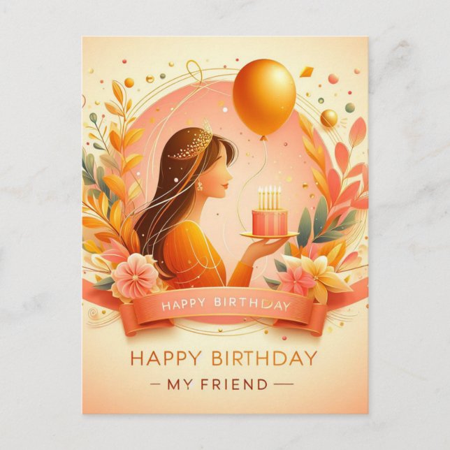 Elegant Birthday postcard (Front)