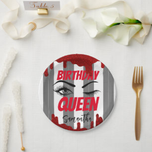 Elegant Birthday Queen 18th   21st   40th   50th Paper Plate