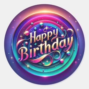 Elegant birthday sticker