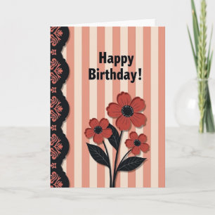 Elegant Birthday Stripes Card