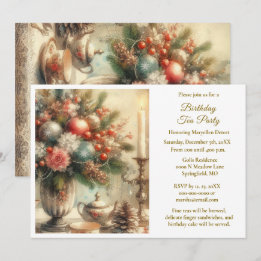 Elegant Birthday Tea Party  Invitation
