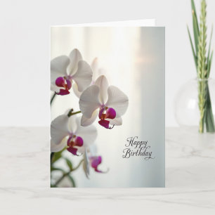 Elegant Birthday White Bloom Card