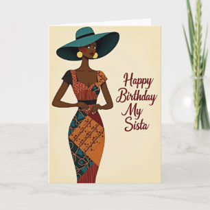 Elegant Birthday Woman Portrait Card