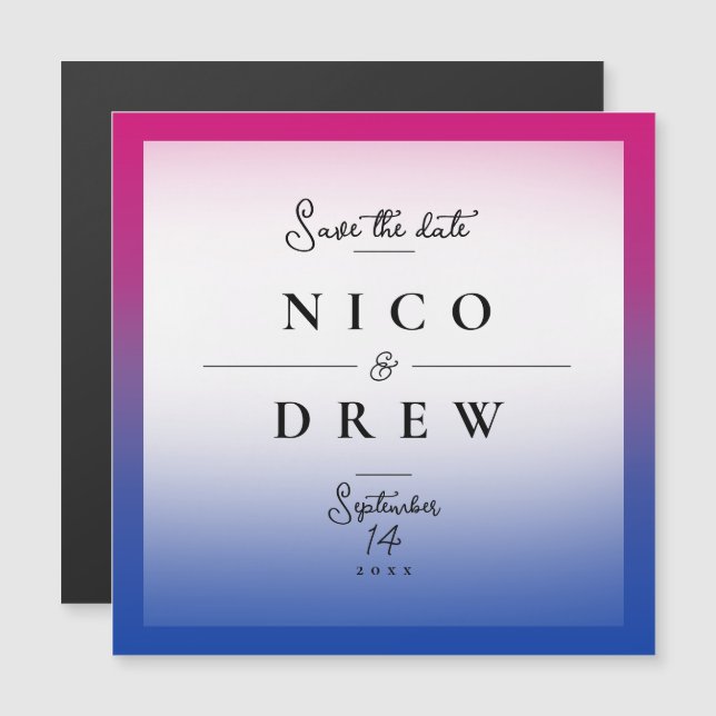 Elegant Bisexual Pride Wedding  (Front/Back)