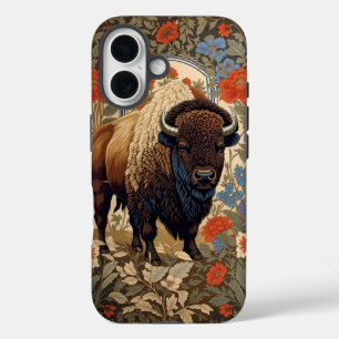 Elegant Bison William Morris Inspired iPhone 16 Case