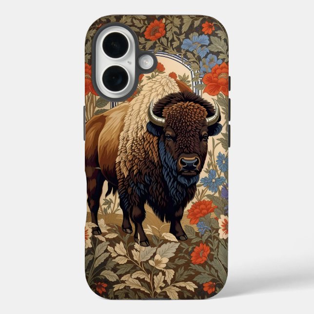 Elegant Bison William Morris Inspired Case-Mate iPhone Case (Back)