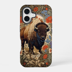 Elegant Bison William Morris Inspired iPhone 16 Case