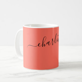 Elegant Bittersweet Colour Modern Name Personalise Coffee Mug