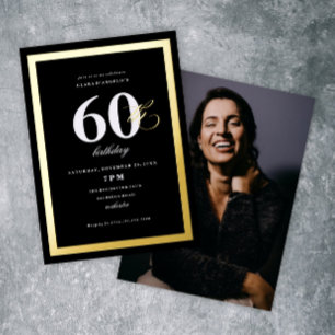 Elegant Black 0th Birthday Party Gold