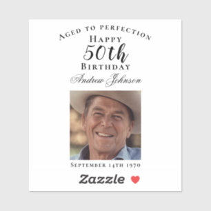 Elegant Black 50 Birthday Aged to Perfection Photo