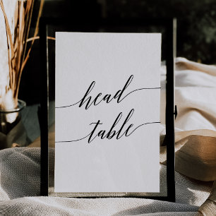 Elegant Black 5x7 Printable Head Table Number