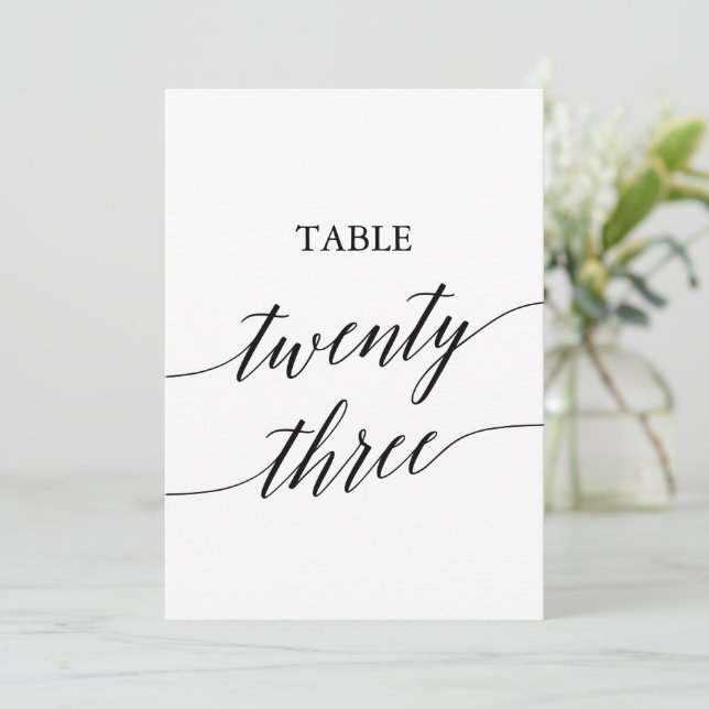 Elegant Black 5x7 Printable Table Number 23 (Standing Front)