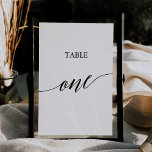 Elegant Black 5x7 Printable Table One Table Number<br><div class="desc">This elegant black 5x7" printable table one table number is perfect for a simple wedding. The neutral design features a minimalist card decorated with romantic and whimsical typography. The card prints on the front and back (double-sided). Other table numbers in the collection are sold separately.</div>