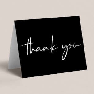 Elegant Black 60th Birthday Thank You Card