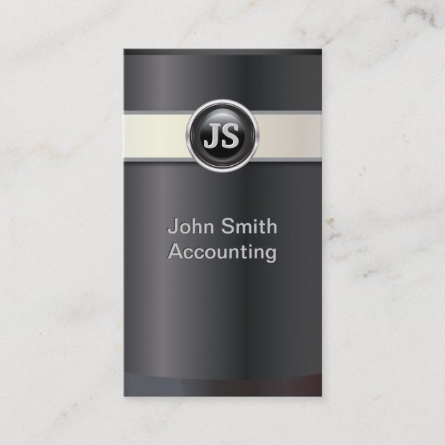 Elegant Black Accountant Business Card (Front)