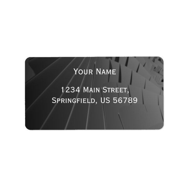 elegant black address label (Front)