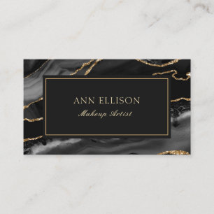 Elegant Black Agate Marble Business Card