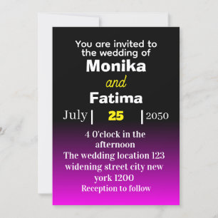 Elegant Black and Blue Wedding Invitation 