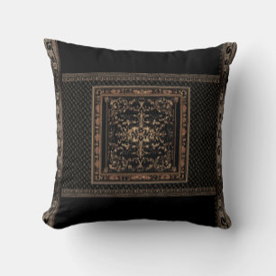 Elegant Black and Bronze Pillow